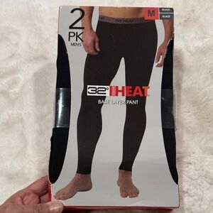 32 Degrees Men's Black Base Layer Pants - 2 Pack